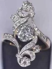 Vintage Art Deco Style 3.2Ct Lab Created Diamond Wedding 14K White Gold FN Ring
