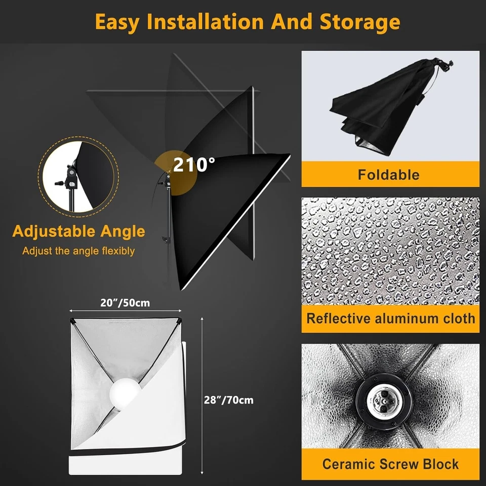 MSKIRA Softbox Lighting Kit 2X85W Bi-Color LED Dimmable for Studio & Photography - Image 3 of 4