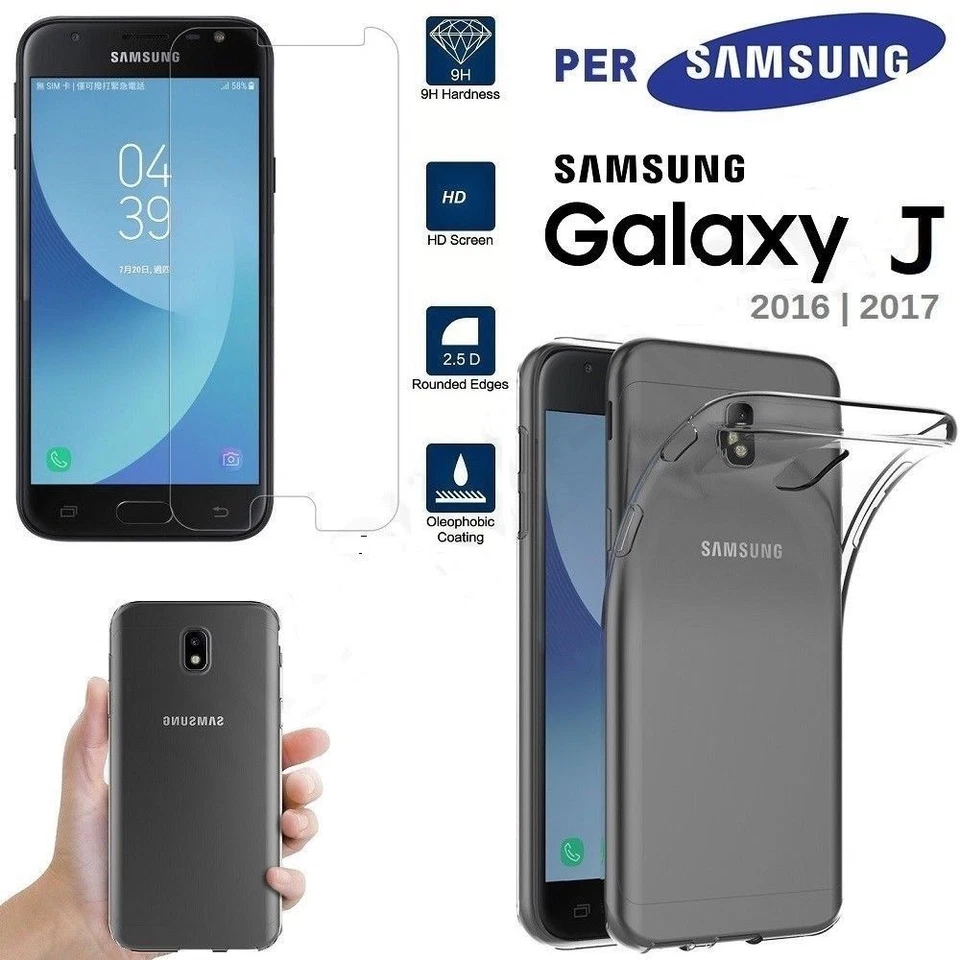 CUSTODIA COVER + PELLICOLA VETRO TEMPERATO per SAMSUNG GALAXY J3/J5/J7 2016/2017 - Immagine 4 di 4