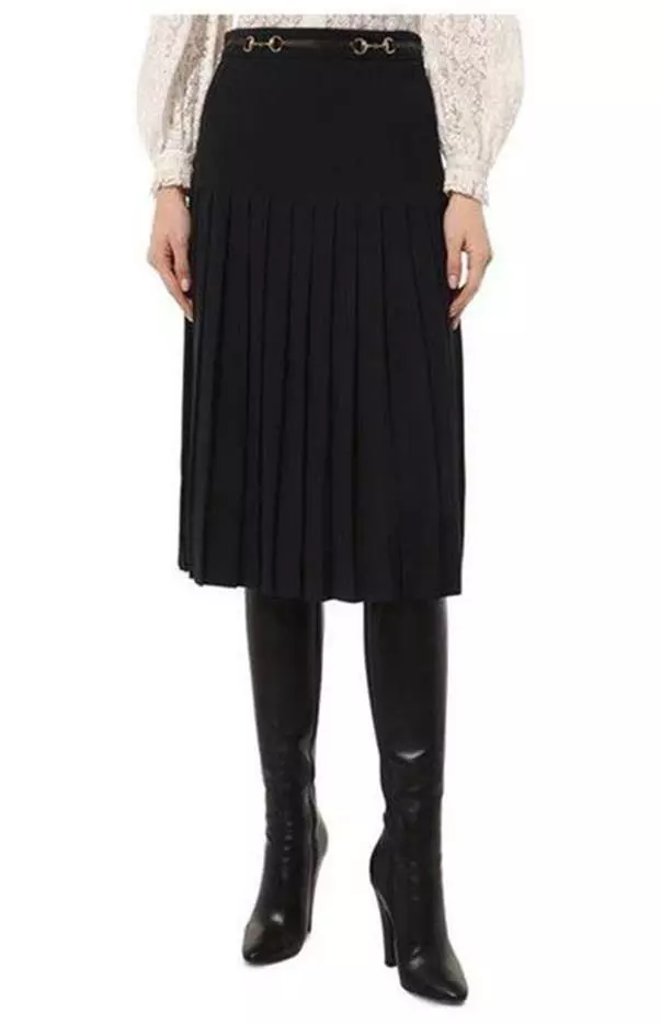 GUCCI plissée marine avec ceinture en ficelle de cheval Gucci taille 44/US 8