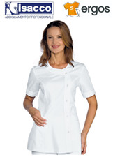 Isacco Jacket BRASILIA White Snap Buttons for Aesthetic Medical Sector