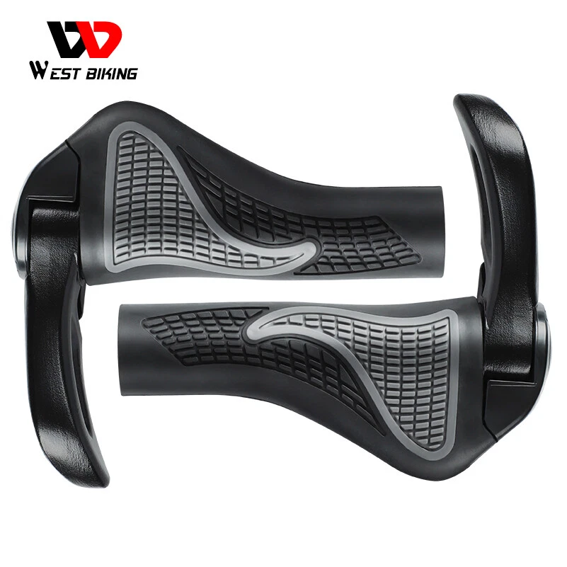 WEST BIKING Bike Grips Ergonomic Cycling Bicycle Handlebar Grips Rubber Bar Ends - Image 3 of 4