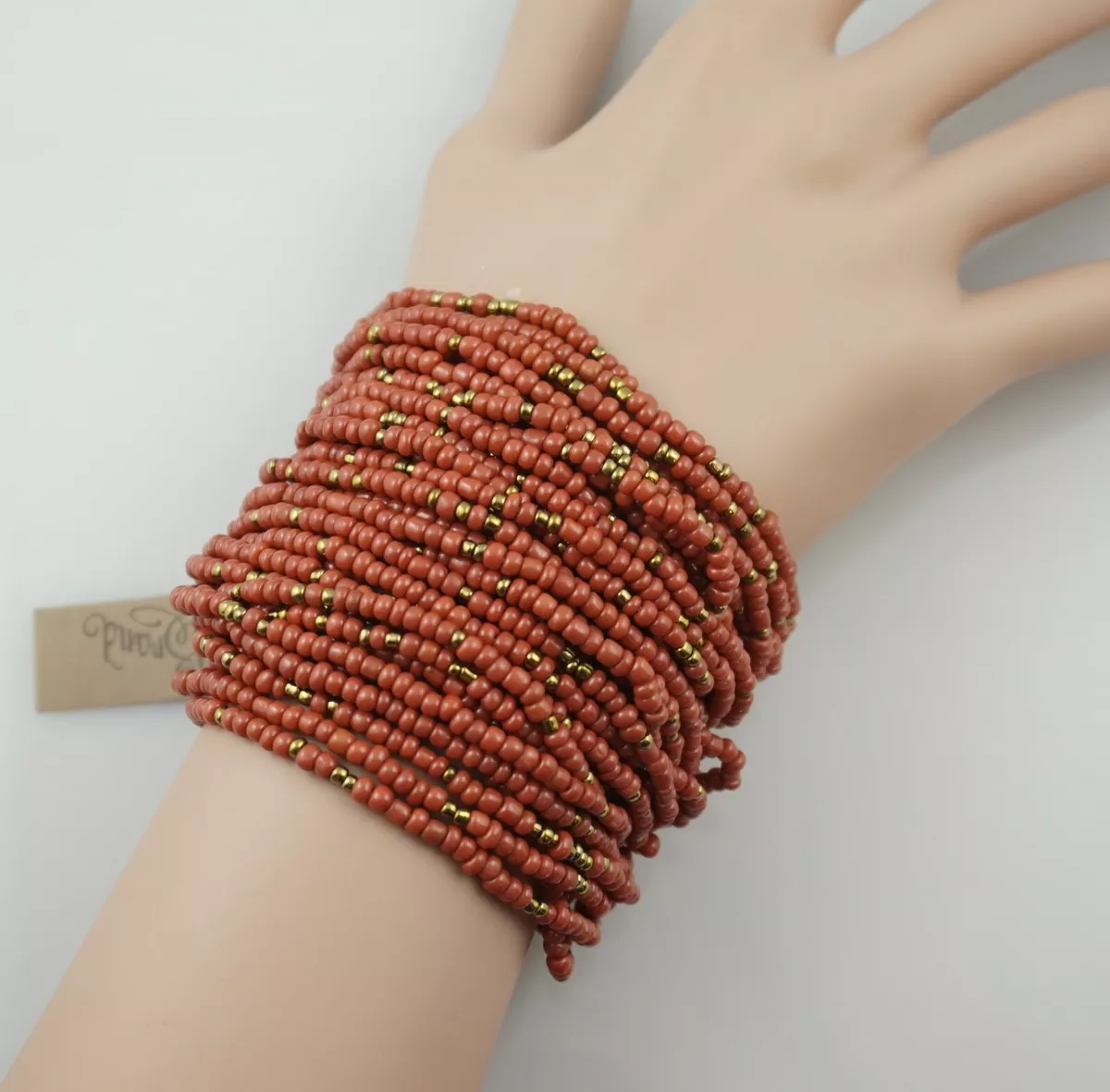 LUCKY BRAND Multi Strands Red Beaded Bohemian Bracelet NWT Very
