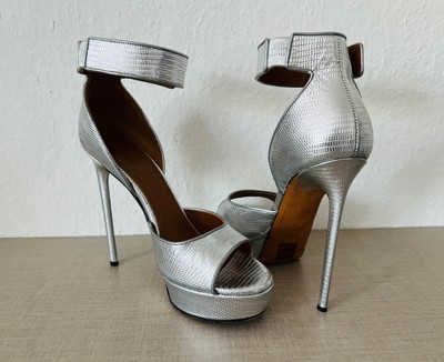 GIVENCHY Plateau High Heels Sandaletten Farbe Silber Größe 37