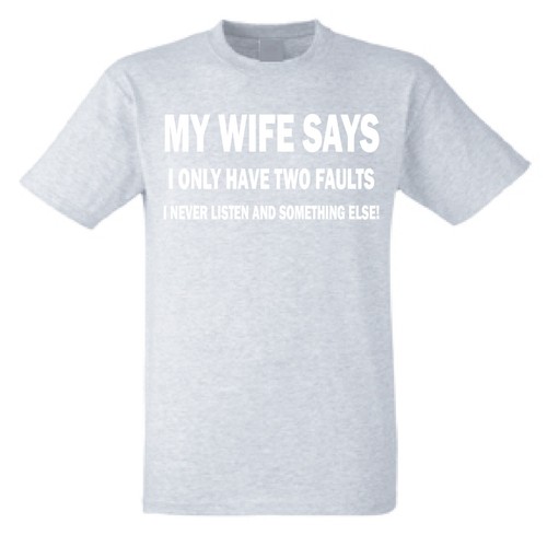 My Wife Says Mens Funny Sarcastic T-Shirt Anniversary Birthday Gifts For Husband - Picture 10 of 13
