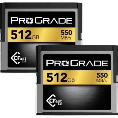 Prograde Digital 512GB CFast 2.0 Memory Card, 550MB/s Read, 450MB/s Write