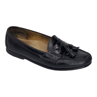 Cole Haan Mens 9D Black Leather Tasseled Pinch Casual  display picture 1