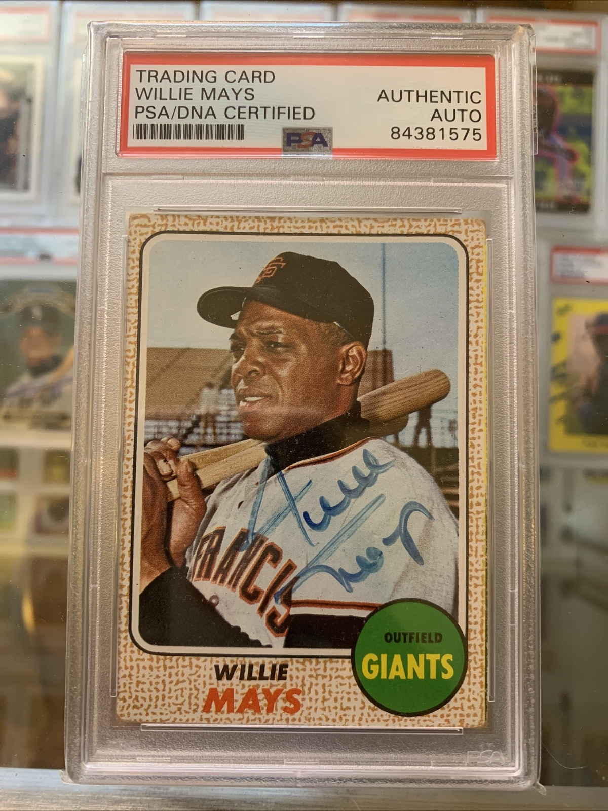 1968 Topps Willie Mays PSA DNA signed Autographed Authentic Card Giants