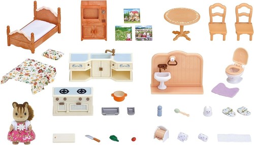 Epock Sylvanian Families Room Set Rabbit Doll From Japan Free Shipping - Picture 48 of 60