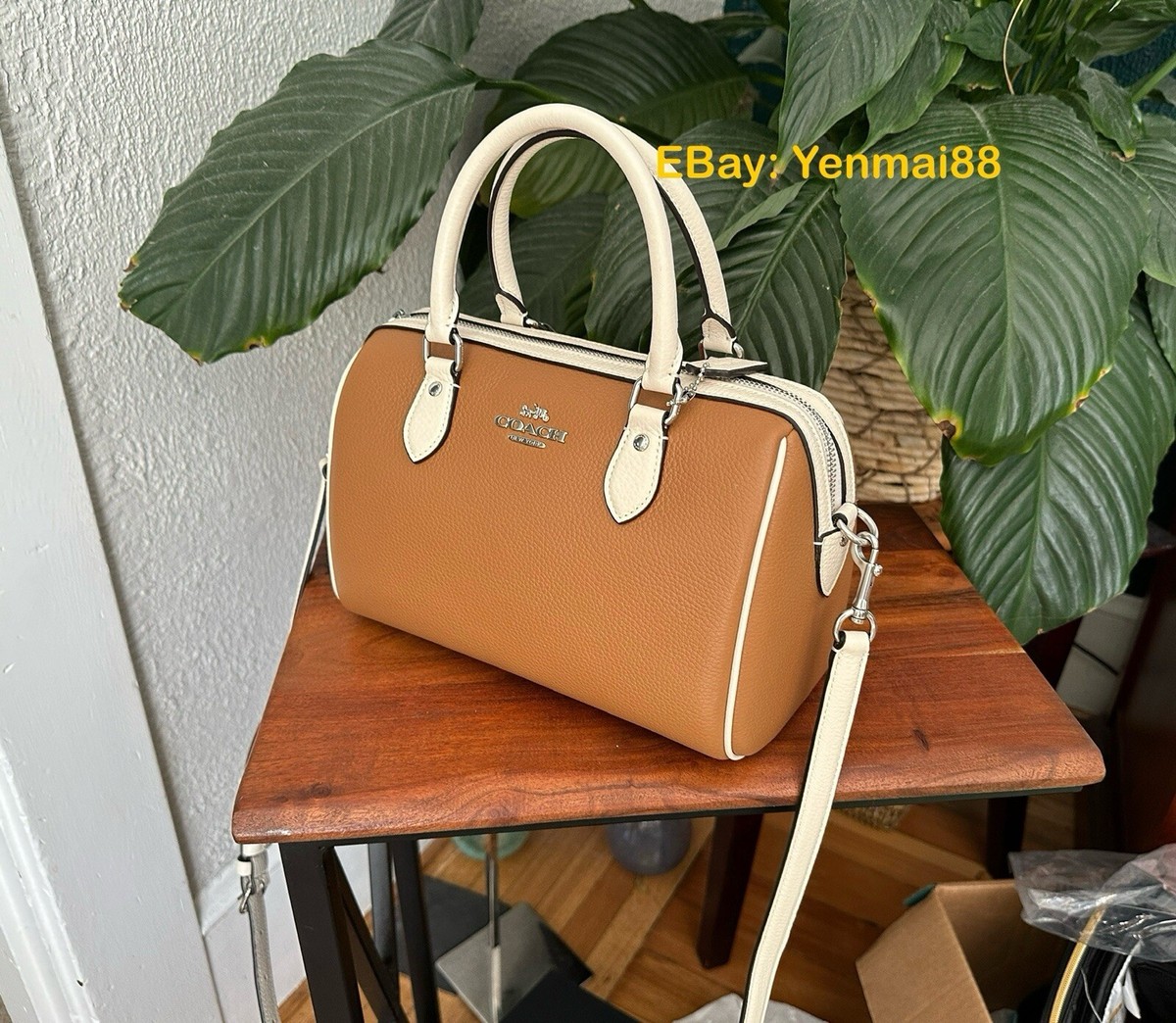 NWT COACH Rowan Satchel Bag In Colorblock - Novelty Leather/Silver