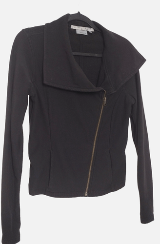 ATHLETA Black Print Zippered Sweat Active Jacket Size S - Picture 3 of 10