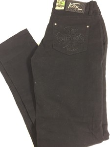 cross pocket black jeans