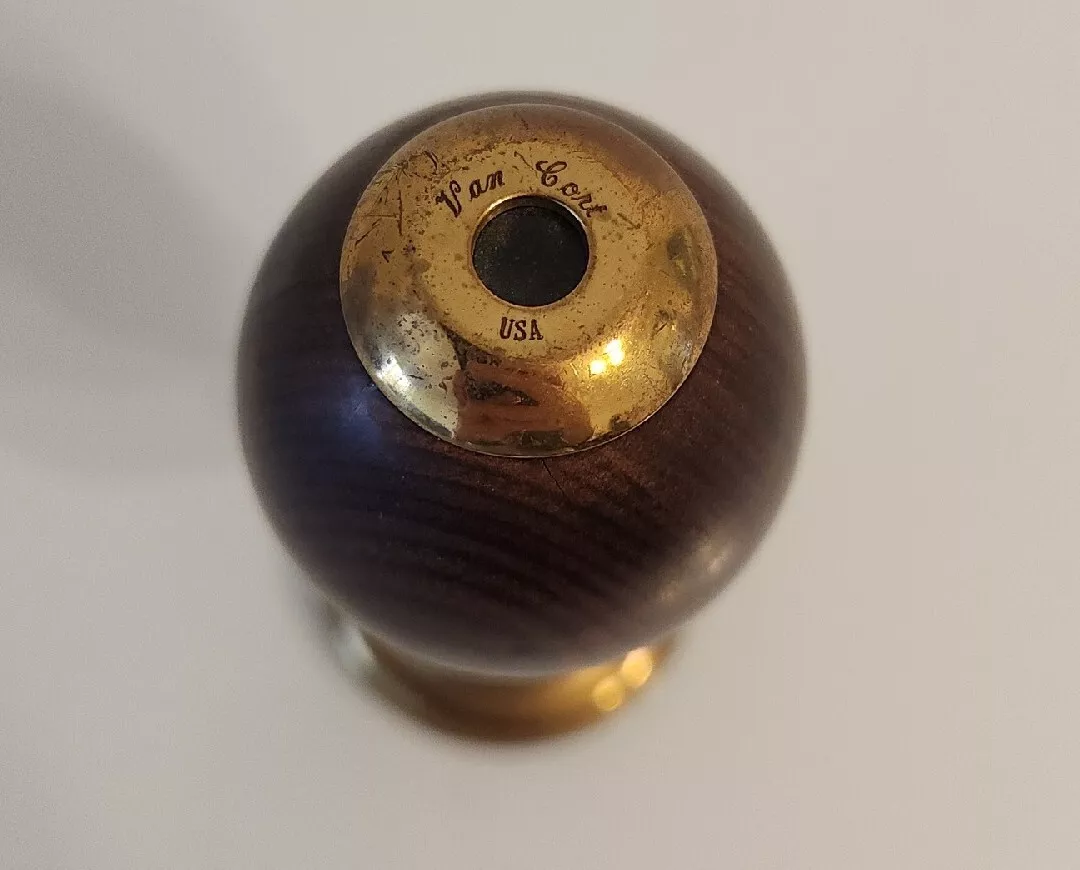 Van Cort Instruments Wooden Egg Shape Kaleidoscope Brass Stand USA