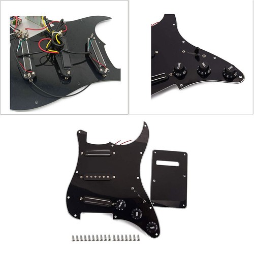 Schwarz SSS geladenes Schlagbrett Dual Rail Pickup Backcover für Strat Stratocaster - Bild 2 von 10