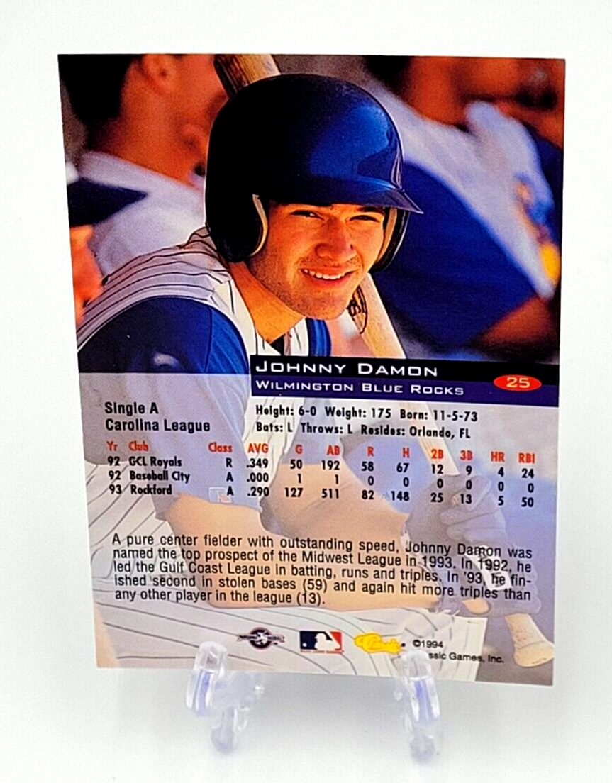 1994 Classic Minor League Baseball Johnny Damon Wilmington Blue
