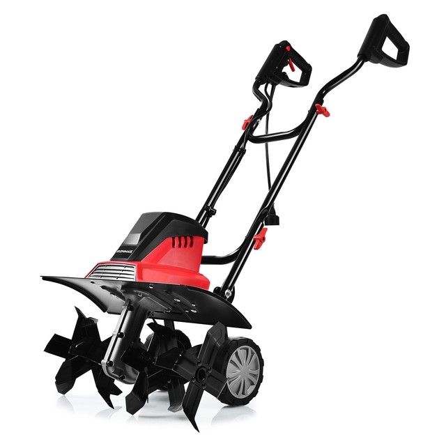 Costway 17" 13.5A Corded Electric Tiller & Cultivator Black/Red