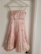 Elegant Pink Satin Mini Dress Adjustable Straps, Tie Back, Party Wedding