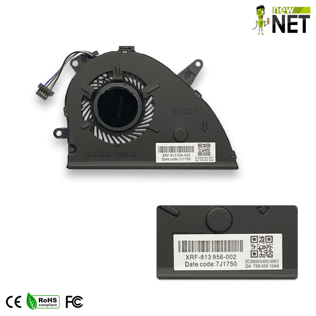 Replacement CPU Cooling Fan For HP Pavilion 15-cs Series - L25584-001 / NS85B00-17K24 (4-Pin 5V)