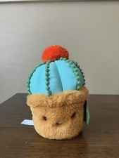 FAO Schwarz New 7" Plush Saguaro Cactus Green Stem Orange Flower Sparklers NWT