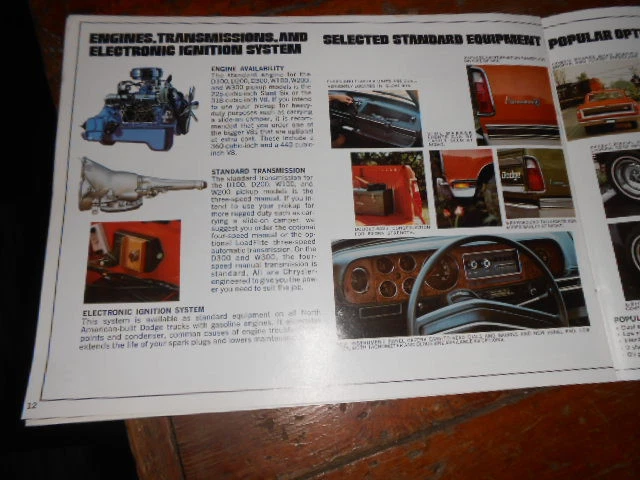 Folleto del concesionario Dodge Pick Up 1975 nuevo de stock y 4 WD Adventurer Special D100 D200 D300 Foto 4 de 4