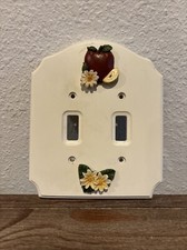 Wooden Apple Floral Light Switch Plate w/ screws
