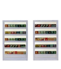 Scale Structures LTD, SS Ltd style Interior SHELVING LOADED w Goods HO scale