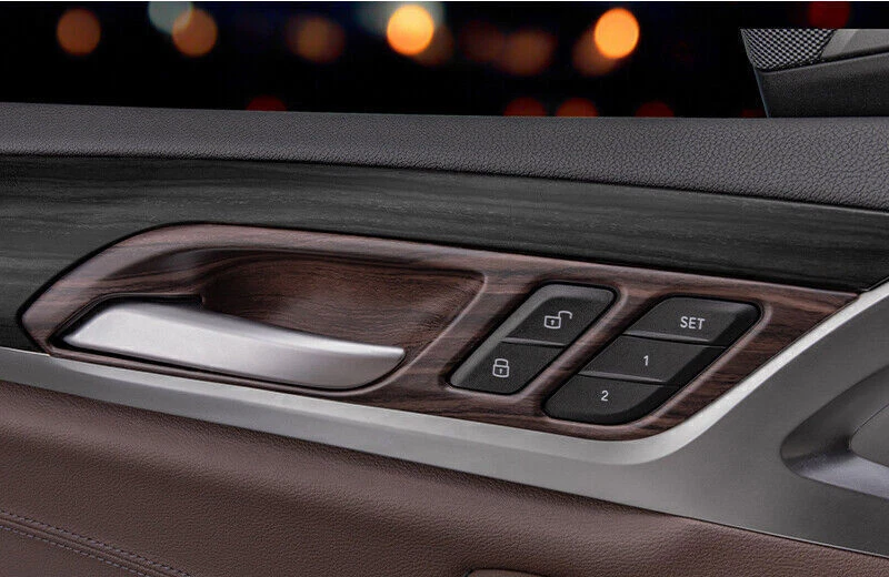 Cubierta de manija de puerta interior de grano de madera 4 piezas para BMW X3 G01 X4 G02 2018-2021 Foto 3 de 4