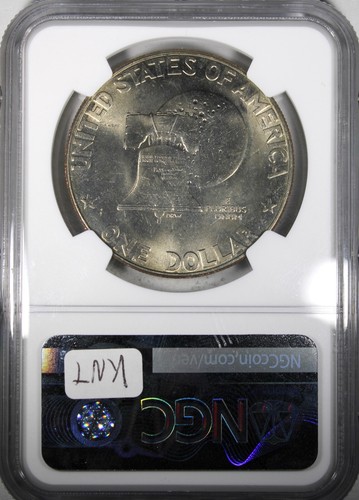 1976-D Type 1 Eisenhower Ike Dollar NGC MS66 Lightly Toned Coin - Picture 2 of 2