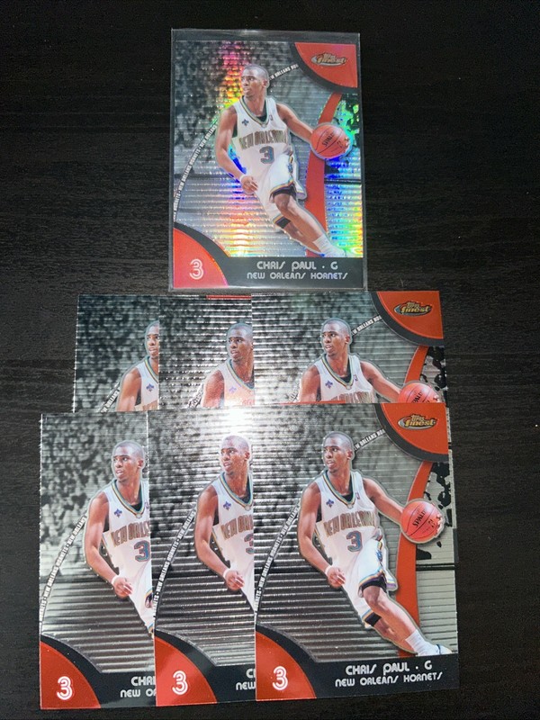 2007-08 Topps Finest Refractor #14 CHRIS PAUL New Orleans Hornets + 6 base Lot