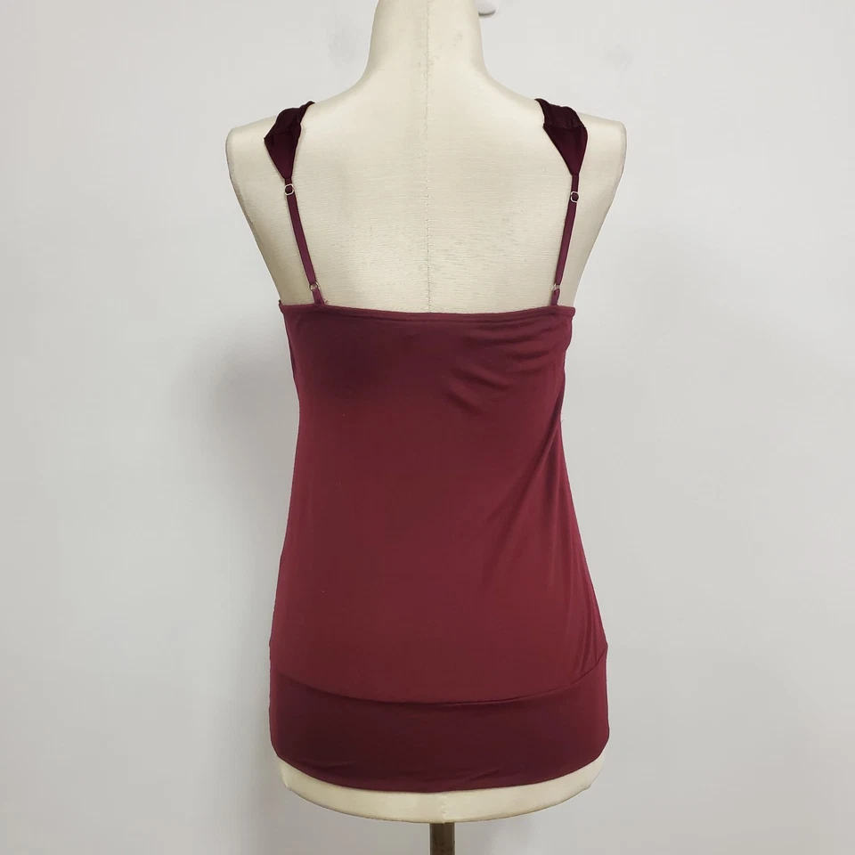 Bebe Y2K Babydoll Top Size XS Vtg Whimsigoth Fairy Grunge Silk Blend Halter Red - Image 3 of 4