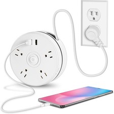 Power Strip Electrical Outlet Extender W/USB C Port, 4 Outlet, Wall Plug, 6Ft