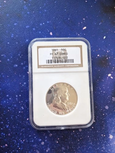 1961 50c Franklin Silver Proof graded Half Dollar PF67 mint, silver