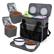 Dog Travel Bag, Pet Travel Bag ALL Pet Travel Supplies , With 2 Medium Grey