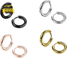 316L Surgical Stainless Steel Small Hoop Earrings for Men Women 8Mm 10Mm 12Mm 14