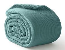 100 Cotton Muslin Blanket 40" x 40", Breathable and Lightweight Cotton Throw...