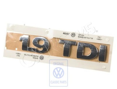 Genuine VW Polo Classic Derby Vento-IND Inscription chrome 6Q0853675G739