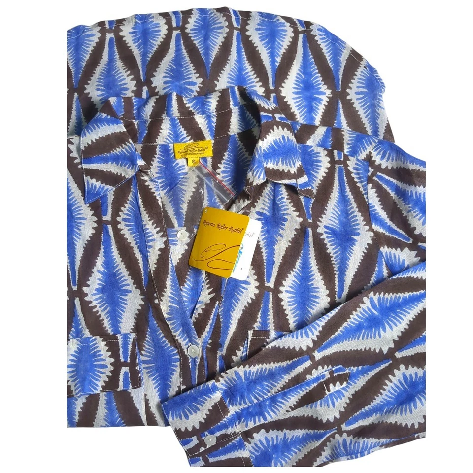 ROLLER RABBIT Button Down Lightweight Cotton Top SZ Small NEW RET$138 - Image 3 of 4