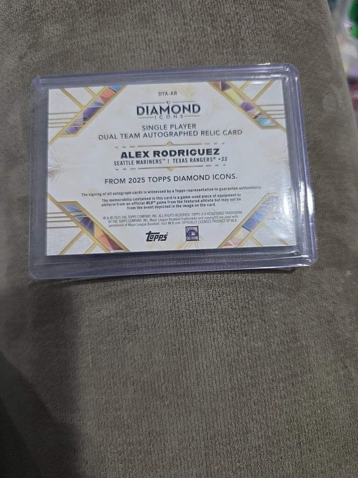 Alex Rodriguez Diamond Icons Dual Team Autographed Relic Card /25 - Image 2 of 2