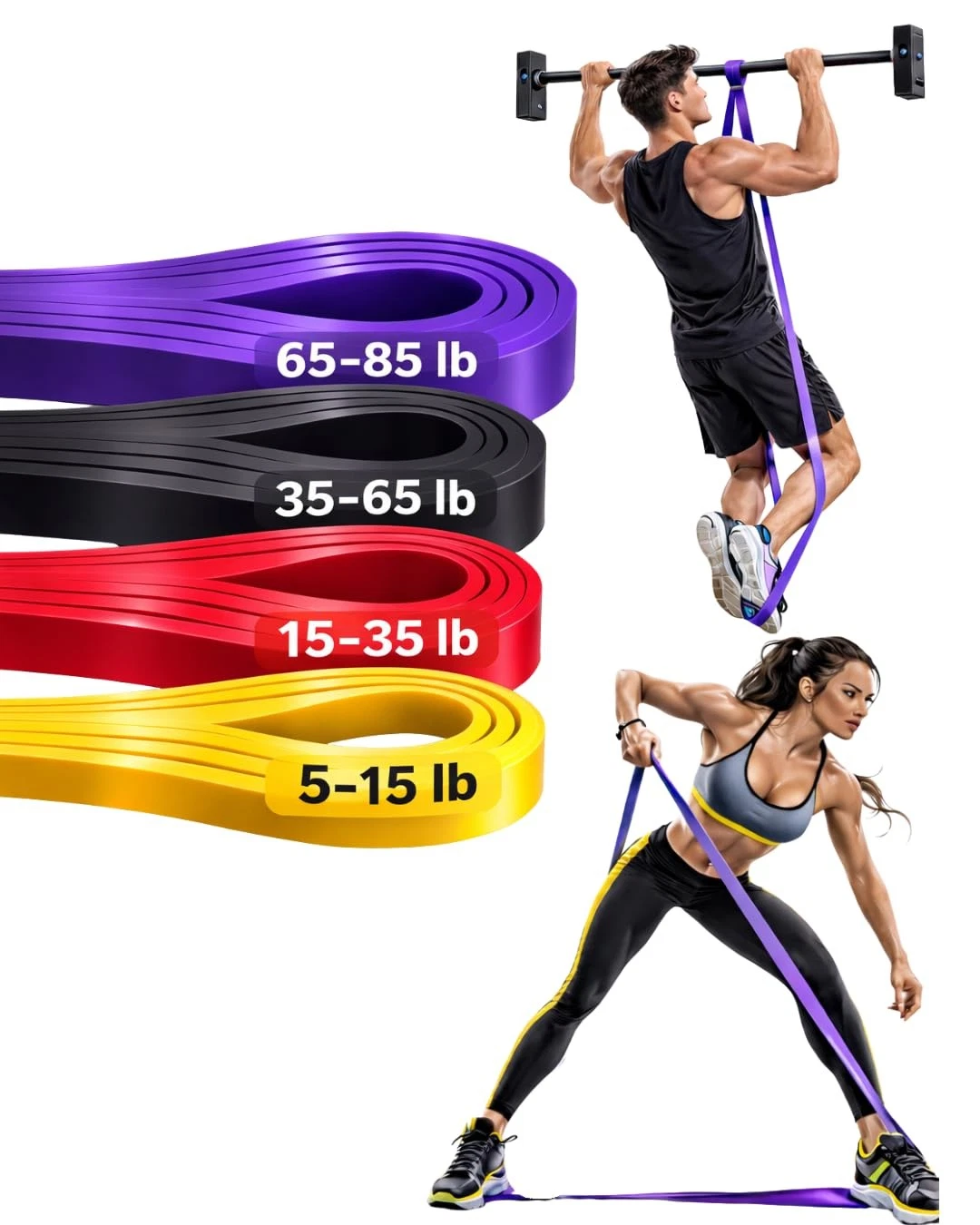 Resistance Bands for Working Out, Pull up Assistant Bands, Exercise Bands, Pu...