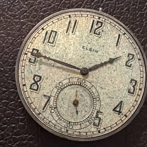 Antique Elgin Pocket Watch Movement 27428316 Dial Parts Repair