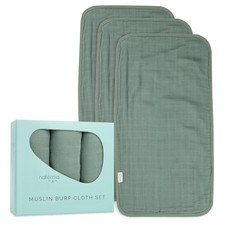 Muslin Burp Cloths Soft Absorbent Newborn Spit Up Machine Washable 3 PCS
