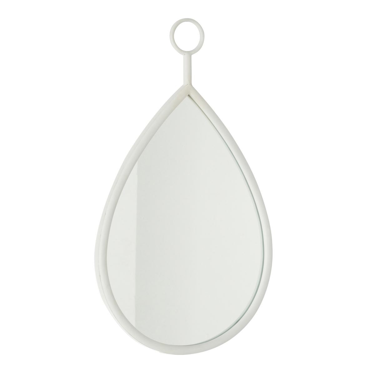 Miroir mural Drop 53cm blanc en forme de goutte pour salon