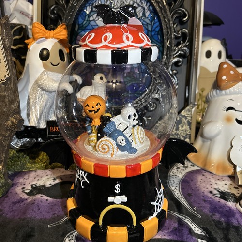 Candy Corn Lane Halloween Faux Gumball Machine Bat Pumpkin Skull New