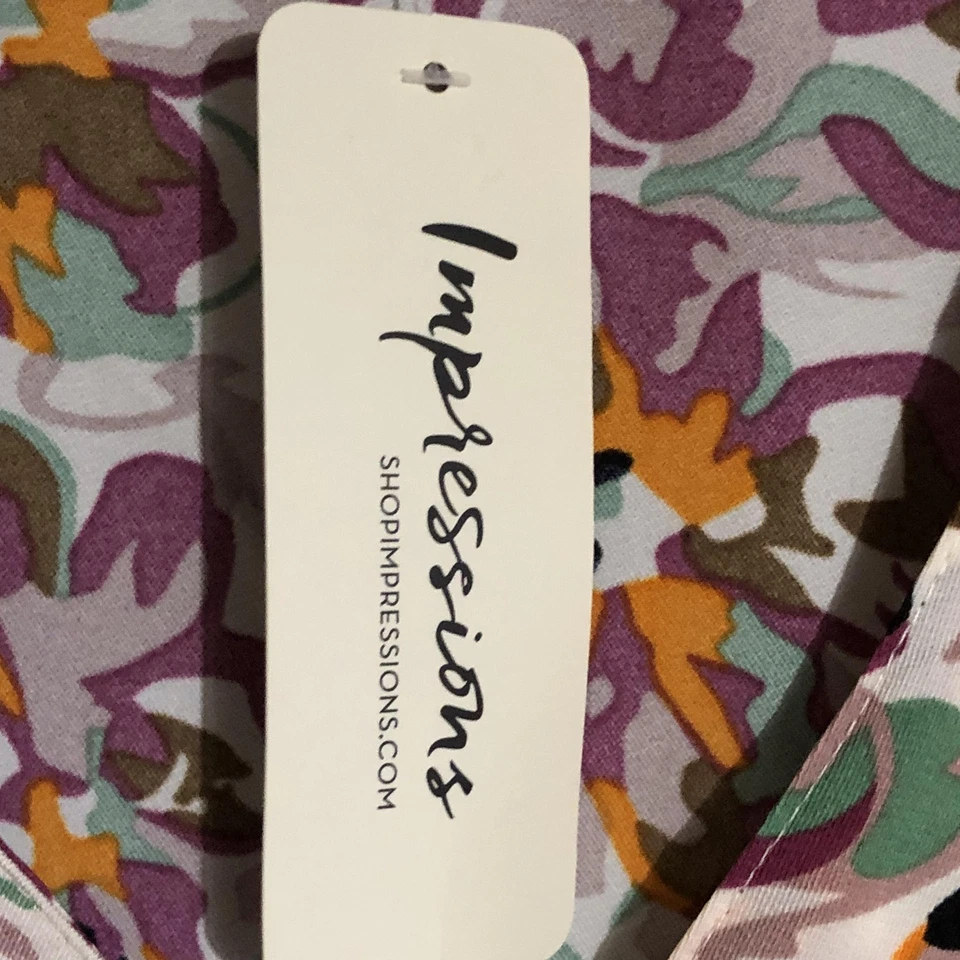 Vestido Impressions Mujer 2XL Púrpura Multicolor Floral Manga Larga Bolsillos Boho Foto 4 de 4