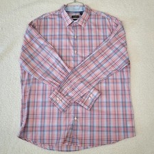 Van Heusen Flex Slim Fit Stretch Men s XL Size 17/17.5 Plaid Button Up