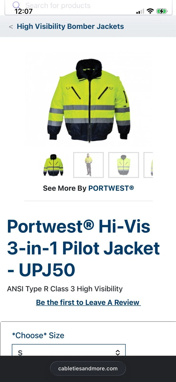 Portwest Hi-Vis 3 In 1 Bomber Jacket Yellow, Medium, Regular Fit image 1