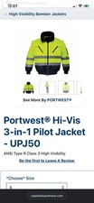 Portwest Hi-Vis 3 In 1 Bomber Jacket Yellow, Medium, Regular Fit