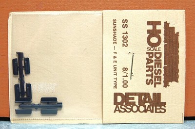 DETAIL ASSOCIATES HO SCALE SUNSHADE F & E UNIT TYPE # SS 1302