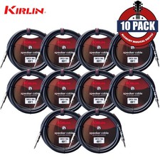 10-PACK Kirlin SBCV-166-10 10FT 16AWG Straight 1/4" Mono Plug Speaker Cable