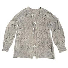 Women’s open knit cardigan lightweight sky blue Size L